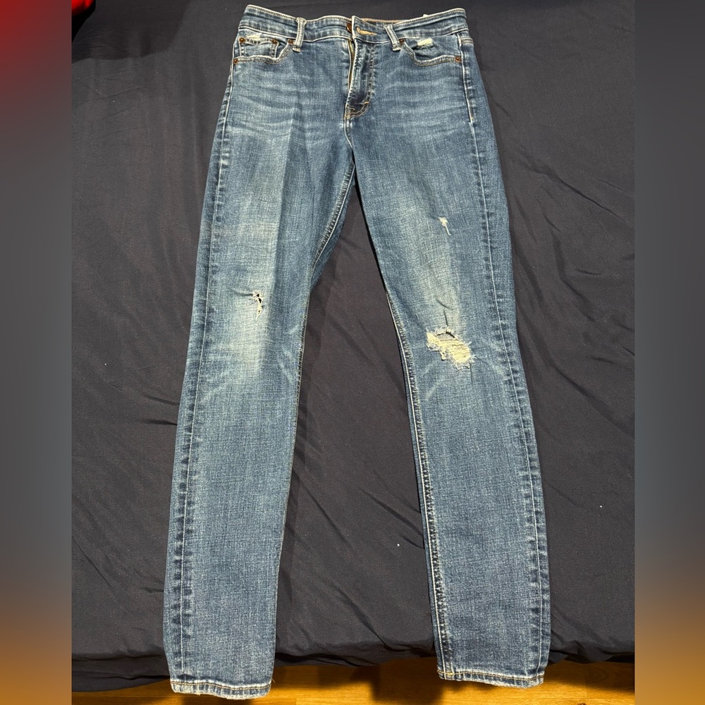 Lucky Brand Women's Light Blue Distressed Skinny Jeans